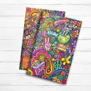 A set of Illuminating Ideas Journals with doodles on them.